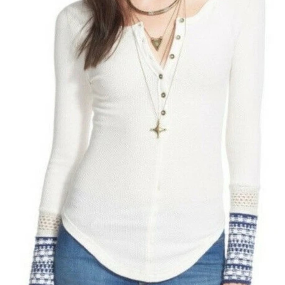 SOLD-NWT Free People Ski Lodge Sweater Cuff Thermal Ivory L